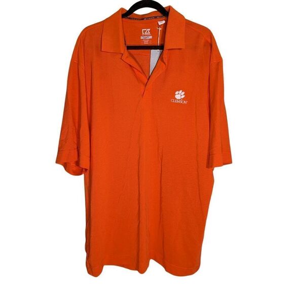 NWT Cutter & Buck Clemson Tigers Dry Tech Orange Polo Men's XL - Picture 1 of 5